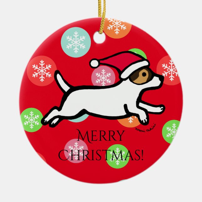 Prydnad för personligjackRussell Terrier 2 Julgransprydnad Keramik (Framsidan)