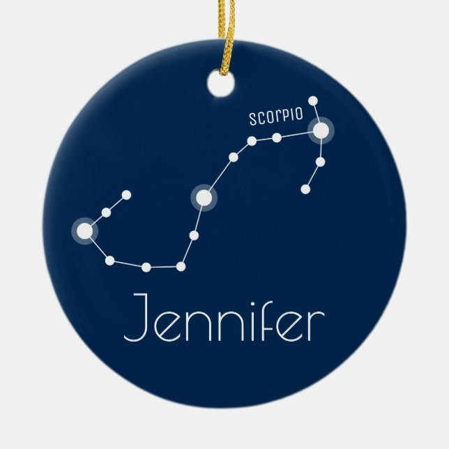 Prydnad för personligScorpiokonstellation Julgransprydnad Keramik (Framsidan)