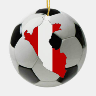 Prydnad för Peru fotbollfotboll Julgransprydnad Keramik