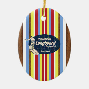 Prydnad för Pipelinevintagesurfingbräda Julgransprydnad Keramik
