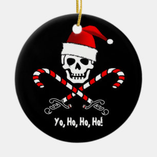 Prydnad för piratflaggaYo Ho Ho Santa jul Julgransprydnad Keramik