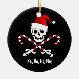 Prydnad för piratflaggaYo Ho Santa jul Julgransprydnad Keramik