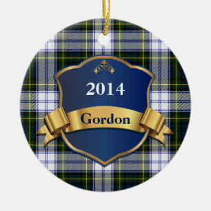 Prydnad för pläd för Gordon klänningTartan Julgransprydnad Keramik