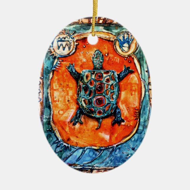 Prydnad för PMACarlson brodersköldpadda Julgransprydnad Keramik (Framsidan)