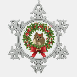 Prydnad för Pom kranhelgdag Snöflinga Pewter Julgransprydnad