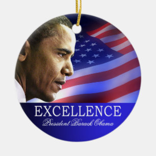 Prydnad för presidentBarack Obama jul Julgransprydnad Keramik