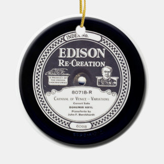 Prydnad för rekord "för EDISON Julgransprydnad Keramik