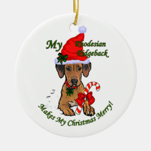 Prydnad för Rhodesian Ridgeback julgåvor Julgransprydnad Keramik