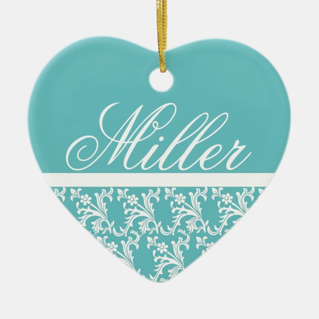 Prydnad för RobinsäggMonogram Julgransprydnad Keramik (Framsidan)