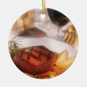 PRYDNAD FÖR RUNDA FÖR FILETMIGNON JULGRANSPRYDNAD KERAMIK