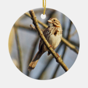 Prydnad för sångSparrow Julgransprydnad Keramik