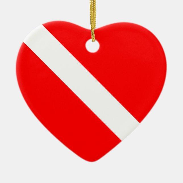 Prydnad för Scubadykflagga Julgransprydnad Keramik (Framsidan)