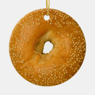 Prydnad för sesambagelhelgdag julgransprydnad keramik
