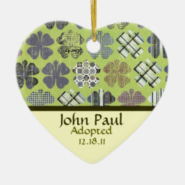 Prydnad för Shamrockadoptionmeddelande Julgransprydnad Keramik