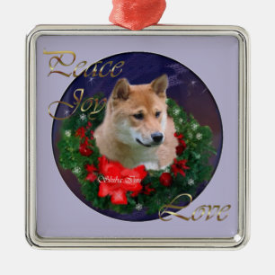 Prydnad för Shiba Inu julgåvor Julgransprydnad Metall