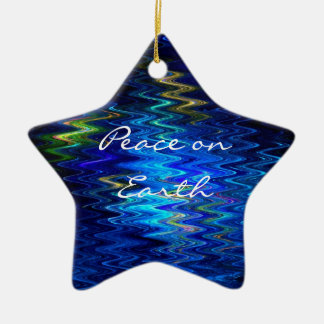 Prydnad för SimplyTonjia 'fred på jord" stjärna Julgransprydnad Keramik