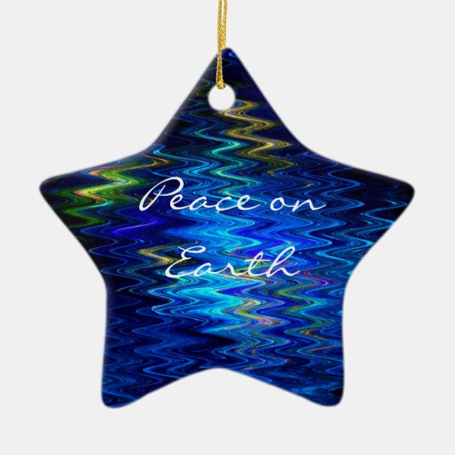 Prydnad för SimplyTonjia 'fred på jord" stjärna Julgransprydnad Keramik (Framsidan)