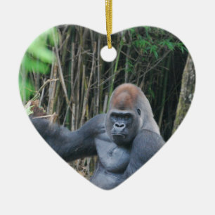 Prydnad för sittaSilverbackgorilla Julgransprydnad Keramik