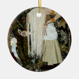 Prydnad för skoghäxajul julgransprydnad keramik