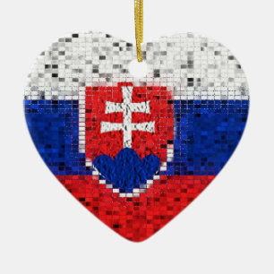Prydnad för Slovakien flaggaglitter Julgransprydnad Keramik