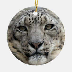 Prydnad för snöLeopard Julgransprydnad Keramik