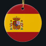 Prydnad för Spanien medborgareflagga Julgransprydnad Keramik<br><div class="desc">Prydnad med medborgareflagga av Spanien.</div>