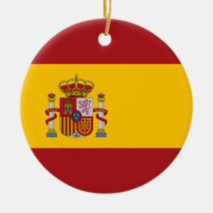 Prydnad för Spanien medborgareflagga Julgransprydnad Keramik