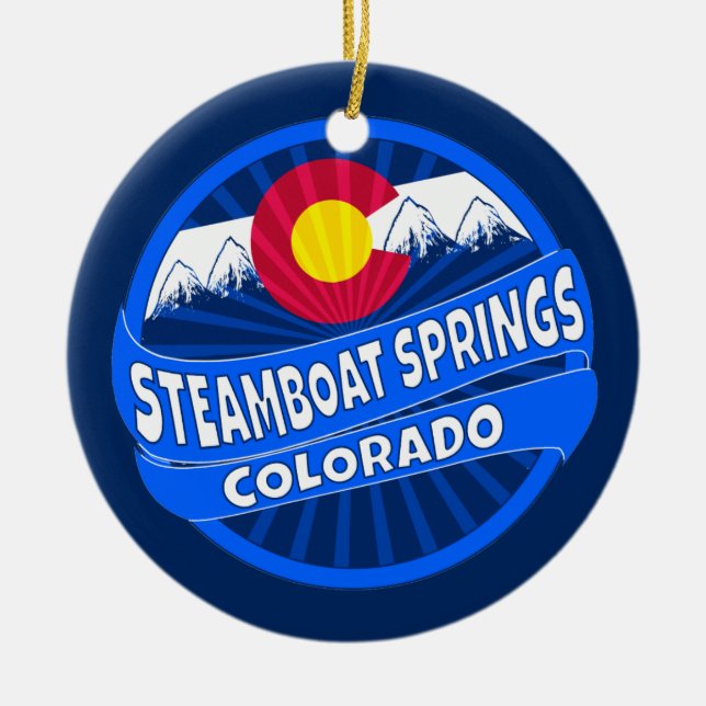 Prydnad för Steamboat Springs Colorado Julgransprydnad Keramik (Framsidan)