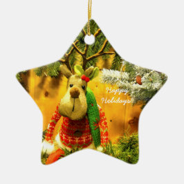 Prydnad för stjärna "för Chump" glad helg keramisk Julgransprydnad Keramik