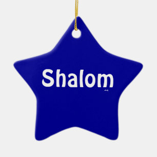 Prydnad för stjärna för Shalom blåttvit Julgransprydnad Keramik