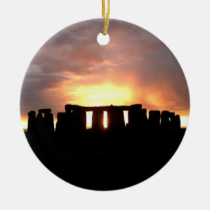 Prydnad för Stonehenge vinterSolstice Julgransprydnad Keramik