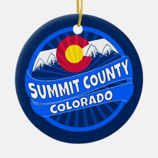 Prydnad för Summit County Colorado bergbristning Julgransprydnad Keramik (Framsidan)
