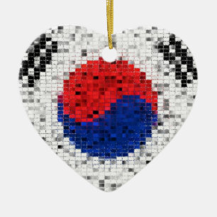 Prydnad för Sydkorea flaggaglitter Julgransprydnad Keramik