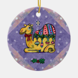 Prydnad för träd för julkamel nyckfull julgransprydnad keramik