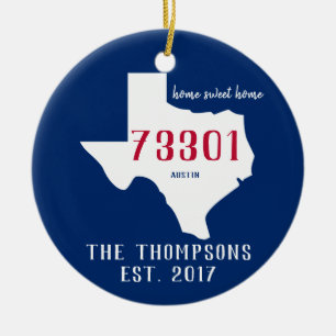 Prydnad för träd för Texas beställnings- Julgransprydnad Keramik