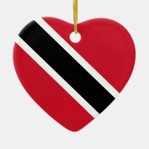 Prydnad för Trinidad och Tobago flaggahjärta Julgransprydnad Keramik