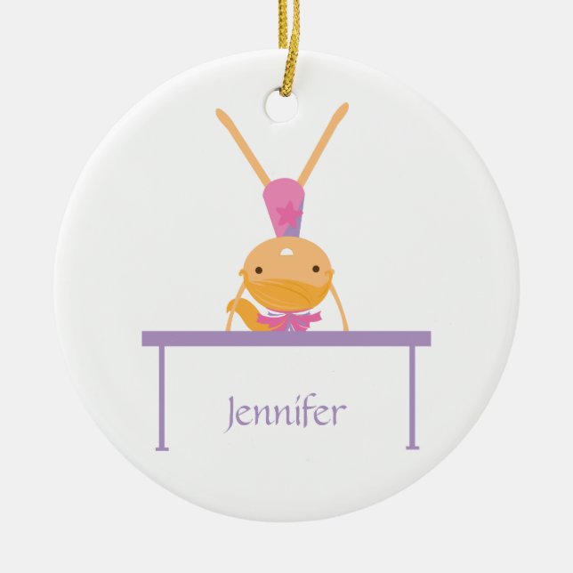 Prydnad för ungar för personliggymnastikbalansbom julgransprydnad keramik (Framsidan)