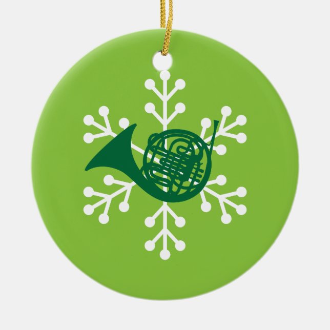 Prydnad för valthornspelaregåva julgransprydnad keramik (Framsidan)