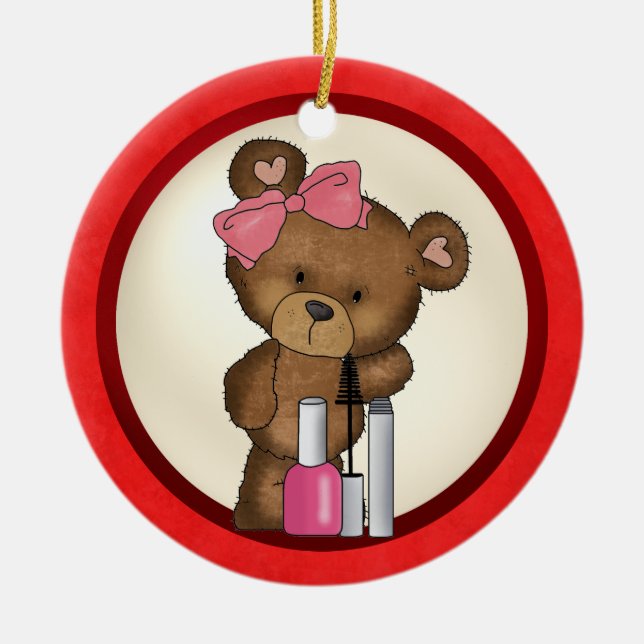 Prydnad för världsmästarenageltekniker julgransprydnad keramik (Framsidan)