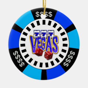 PRYDNAD FÖR VEGAS POKERCHIP JULGRANSPRYDNAD KERAMIK
