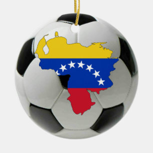 Prydnad för Venezuela fotbollfotboll Julgransprydnad Keramik