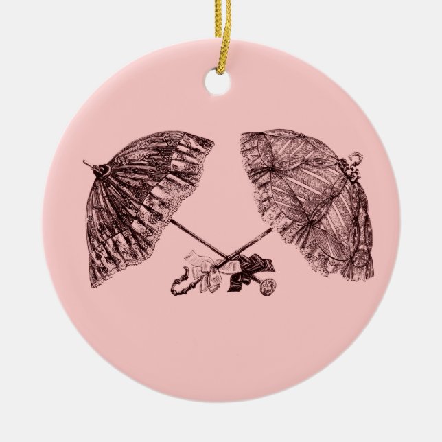 prydnad för victorianvintageparaplyer julgransprydnad keramik (Framsidan)