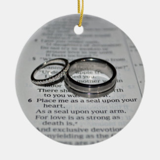 Prydnad för vigselringbibelVerse Julgransprydnad Keramik