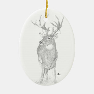 Prydnad för Whitetailhjort Julgransprydnad Keramik
