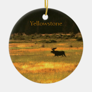 Prydnad för Yellowstone älgjul Julgransprydnad Keramik