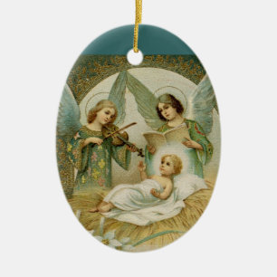 Prydnad: Gloria i Excelsis Deo Julgransprydnad Keramik