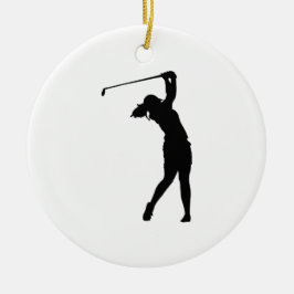 Prydnad Golfer Golf Sport Person Siluett Julgransprydnad Keramik
