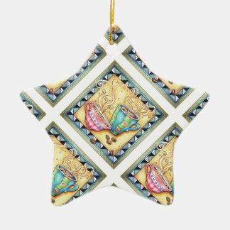 PRYDNAD - KALLA BÖNOR! KAFFEKONST JULGRANSPRYDNAD KERAMIK