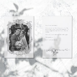 Prydnad Klassisk Fransk Ros Foto Bröllop Tack Kort