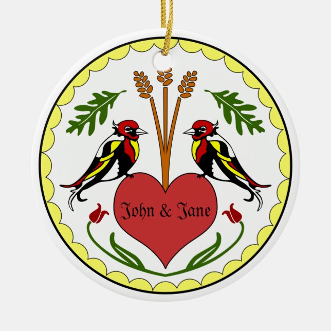 Prydnad - Long, lycklig förhållandeHex Julgransprydnad Keramik (Framsidan)